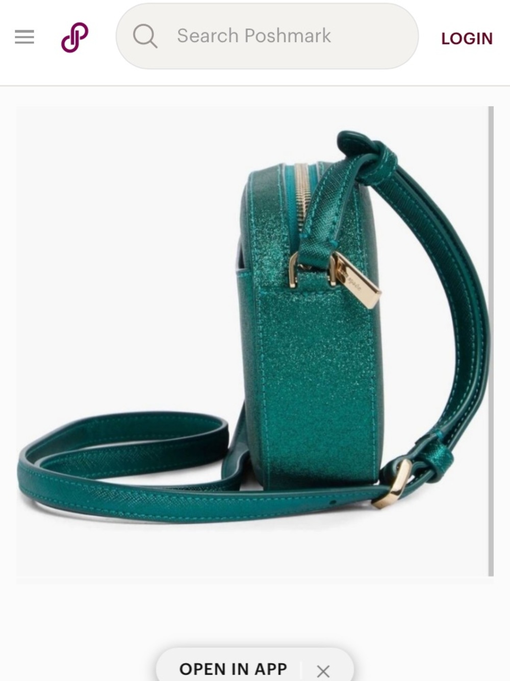 kate spade Teal Glitter Oval Crossbody Bag - Picture 4 of 7